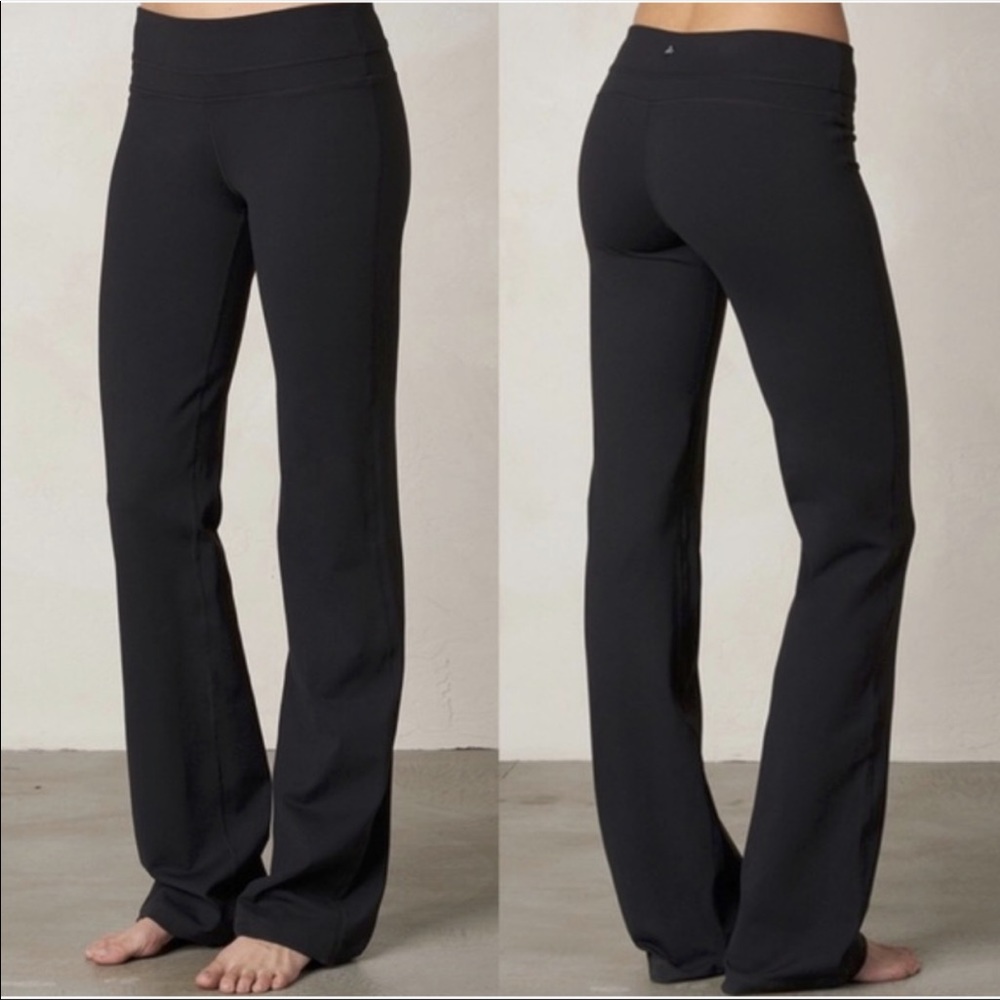 PRANA Flare Pale Green Yoga Pants with Back Slits